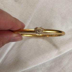 Pave heart bangle